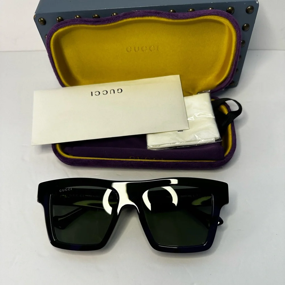 Gucci Men's GG0962Sm Acetate Rectangle Sunglasses